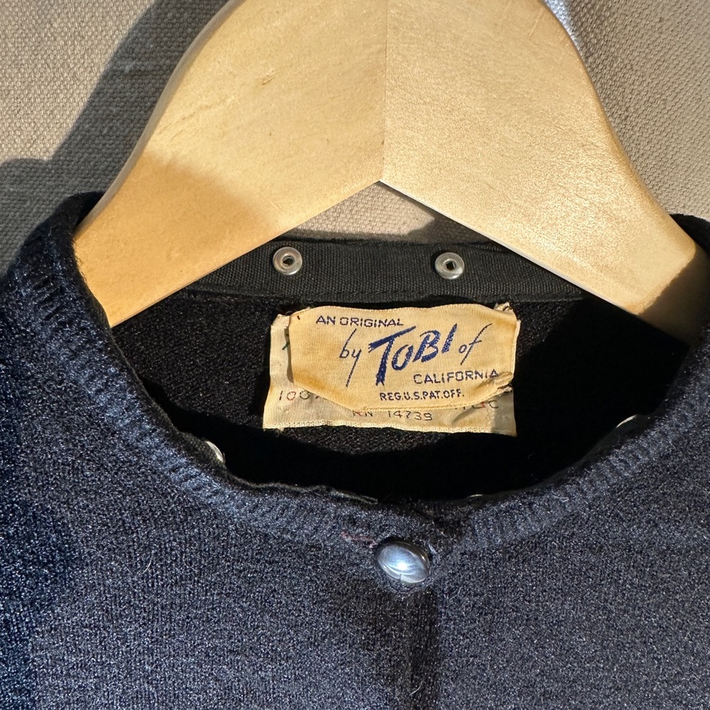 Vintage “Tobi” Black Poodle Sweater with removable Leather Collar - Picture 6 of 14